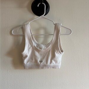 ALO Yoga Women's Cream Ribbed Sports Bra